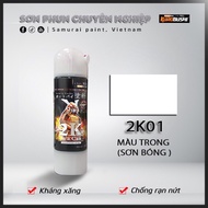 Sơn xịt Samurai Chính Hãng màu Trong - 2K01 (bóng 2K 2 thành phần trong suốt)