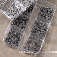 Vintage Nail Art Accessories Y2K Halloween Y2K -6 Holes Smoked Black