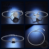 ODILIA JEWELRY Silver Gelang Moissanite Tangan Fashion Bangle Diamond Perempuan Bracelet Rantai Original Women 925 M134