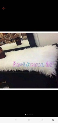 ALAS FOTO PRODUK | BULU KOREA | TAPLAK MEJA | KARPET BULU | TAPLAK BULU WARNA PUTIH