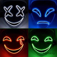 ღ Luminous Led Neon Mask Smiling Clown Face Mask Halloween Leading Mask Costume Props For Halloween Performances Makeup Parties