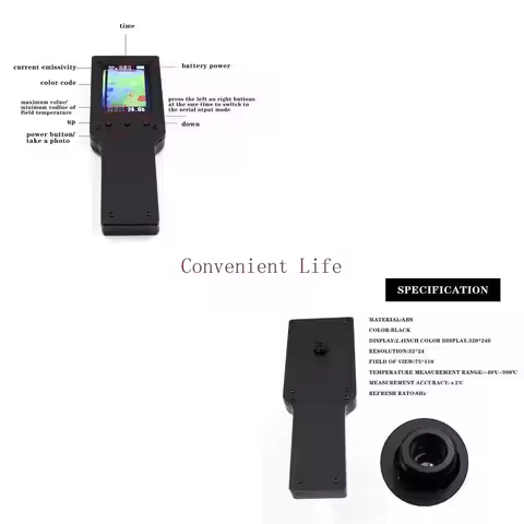 L1EE Thermal Camera Thermal Imager Thermal Imaging Camera -40~+300℃ 320×240 Resolution Camera 8Hz Ra