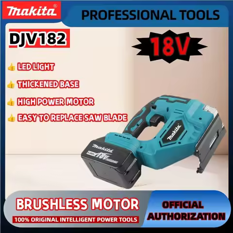 Makita DJV182Z Cordless 18V Lithium Battery Rechargeable Electric Jig Saw Curve Saw Woodworking Cutt