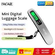 BAGAIL Digital Luggage Scale 50kg Hanging Baggage Scale Backlit LCD Display Portable Weighing Scale