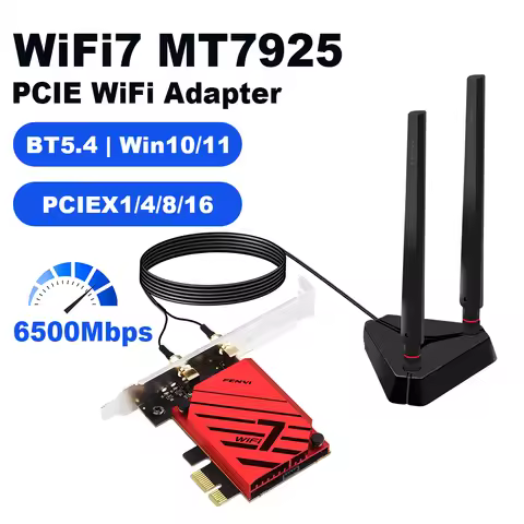 Fenvi WiFi 7 MT7925 WiFi Adapter BE6500 BT5.4 802.11BE PCIE X1/4/8/16 Wireless Network Card PCi-E Wi