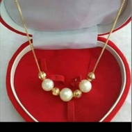 22k Gold Italian Necklace With Seawater mutaiara