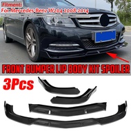 3PCS W204 Bumper Lip Car Front Bumper Splitter Lip Spoiler Diffuser Protector Cover Trim For Mercede