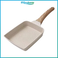 Egg Roll Pan with Handle Japanese Tamagoyaki Pan Nonstick Rectangle Omelette Egg Roll Maker with Woo