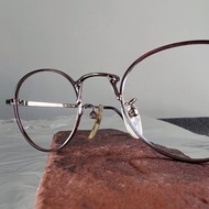 特殊鼻橋 玫瑰紫金18kgf鏡框眼鏡 古董目著めがね Japan/glasses