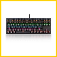 POPULAR 87-key Mechanical Keyboard Wired Keyboard RGB Backlit Keyboard Blue Switch/ 26-key Rollover/