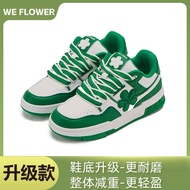 รองเท้าผ้าใบผู้หญิง We Flower รองเท้าผ้าใบสไตล์ย้อนยุคสไตล์ชาติพันธุ์ ทรงหัวมน ทรงแบน พื้นยาง รองเท้