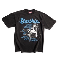 Flaxship Gossip Girl tee T-Shirt Striped Fashion Tshirt Bleached Black (Unisex) tee.