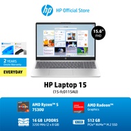 HP Laptop 15-fc0115AU - Ryzen5-7530U - 16GB - 512GB - MS Home - Student 2021 - Win11 Home - 2Yrs onsite Notebook