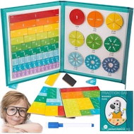 Magnetic Fraction Demonstration Book, Magnetic Fraction Tiles, Magnetic Math Fraction Disc Set, Educ