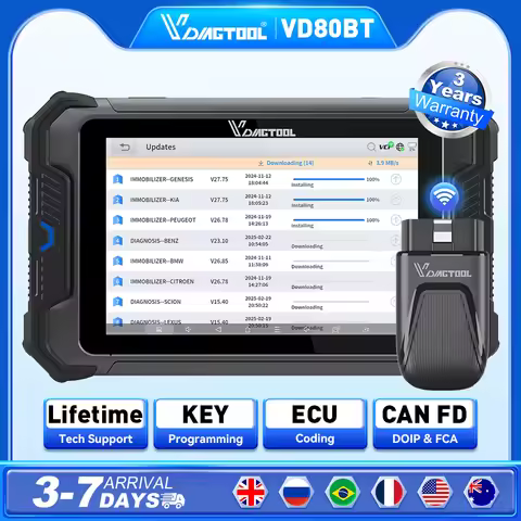VDIAGTOOL VD80BT Car Automotive Scanner Topology Map Key Programing 41+Resets All System Active Test