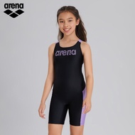 ☌☁Arena Arena ชุดว่ายน้ำบ็อกเซอร์สำหรับเด็กวัยรุ่นหญิงชุดว่ายน้ำบ็อกเซอร์ชิ้นเดียวแขนกุดสูงยืดหยุ่นได้พอดีกับเข่า