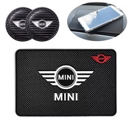 MINI Cooper Car Anti-skid Mat Carbon Fiber Water Cup Slot Mat Dustproof High Temperature Water Coaster Mobile Phone Anti-skid Pad Special Automobile Storage Silicone Pad Auto Decoration Supplies Interior Modification Accessories