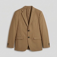 Slim Fit Blazer Tan Brown Formal Wedding Dinner Coat for Men Clean Modern Style