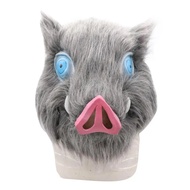 NEW Inosuke Hashibira Mask Helmet Demon Slayer Kimetsu No Yaiba Cosplay Hood Hair Pig Mask Headwear