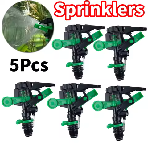 5Pcs ABS Sprinkler Head Adjustable 0-For 360 Degree 34Ft-60Ft Spray Distance Lawn Water Sprinklers G