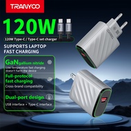 TRANYOO T-US9C charger 120W GaN ที่ชาร์จเร็ว 2-in-1 มีช่องเสียบ USB และ Type-C คู่ พร้อมสายชาร์จ Typ