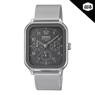 [Watchspree] Casio Men's Analog Square Dial Stainless Steel Mesh Band Watch MTPM306M-8A MTP-M306M-8A