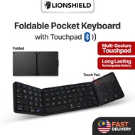 (MY) LionShield Foldable Bluetooth Keyboard with Touchpad, Portable Multi-Device Rechargeable Wirele