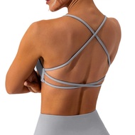 Women Yoga Bras Cross Beauty Back Sports Underwear Female Nude Sense Running Fitness Vest Quick DryTank Top