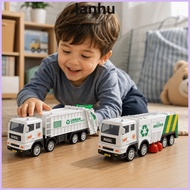 LANHU Garbage Truck Toy, Inertia Powered Model Toy Car Recycling Sanitation Vehicle, Interactive Pla