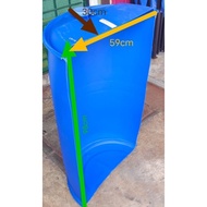 tong biru 200litter separuh