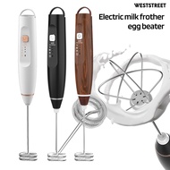 Weststreet Electric Milk Frother Handheld 3 Speed Adjustable Egg Beater USB Rechargeable Drink Mixer with Stainless Whisks Portable Foam Maker for Latte Cappuccino Hot Chocolate