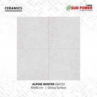 Keramik Lantai Body Putih Glossy - Alpine Winter 60X60 | Sun Power