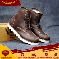 DOLCIMOD - Sepatu Boots Pria kulit Wolf Bergaransi Ankle Boots Kasual Warna cokelat Brand Cowok Kere