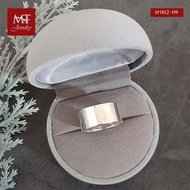 MT Real Silver Ring Plain Flat Face Width 9 Mm. Size 53 66 (sr002-09) Jewelry Manithara