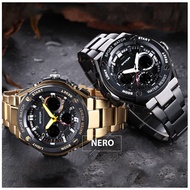 Sanda Man Watch Stainless Steel Black / Gold / Silver Man Wrist Chronograph Watch
