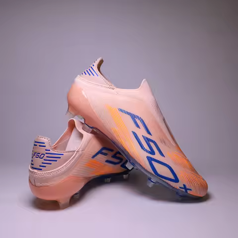 Slip-on High Quality Mens Football Boots F50 FG/TF Boys Turf Training Soccer Cleats Laceless Non Sli