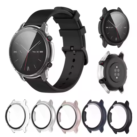 Protection Case For Huami Amazfit GTR 2 2e Watch Cover Tempered Glass Screen Protector Sleeve PC She