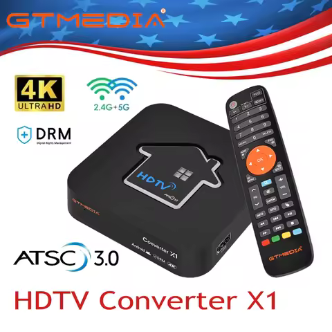 GTMEDIA ATSC3.0 HDTV Converter X1 TV Box 2GB+32GB Amlogic S905Y4-B ATSC3.0 4K DRM Tuner DVR Recordin