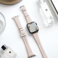 Apple Watch 質感細款絹絲牛皮錶帶 暖柔沙