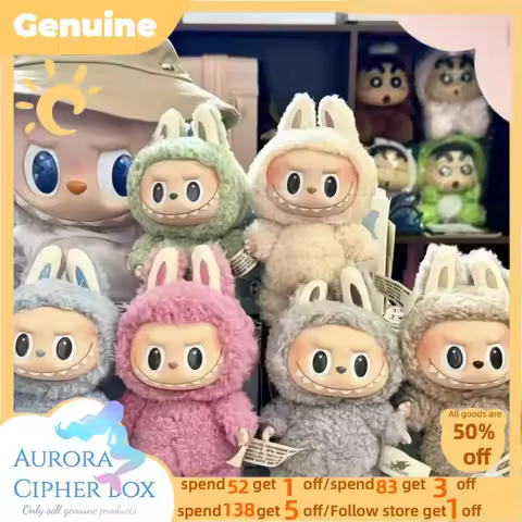 Original Labubu 100% Genuine Version Pop Mart The Monster Macaroon Blind Box Face Series Cute Key Ch