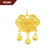 Top Cash Jewellery 999 Gold Safety Lock Pendant with Bell