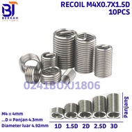 10Pcs Recoil For 7 Recoil Key Bolts M4 x 0.7 1.5D Outer Diameter 4.19mm Total Length 4.3mm