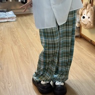 Pants Women Dopamine Retro Plaid High Waist Loose Slimming Dopamine