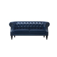 American Country Dark Blue Club European Chesterfield Mediterranean Sofa Small Apartment Style Genui