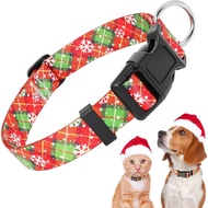 Kolar Anjing Krismas, Kolar Anjing Comel Bertemakan Salji Kotak-Kotak Merah, Kolar Anjing Boleh Lara