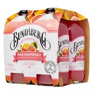 Bundaberg Pink Grapefruit Sparkling Drink (Non-Alcoholic Beverage From Australia) 4 x 375ml