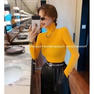 Áo Thun Dài Tay Cổ Cao Ôm Vừa Vặn Màu Kẹo 17STUDIO Phong Cách Hàn Quốc Đa Năng Áo Lót Mặc Trong Áo T