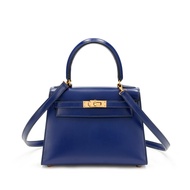 Hermès Bleu Sapphire Box Calf Mini Sellier Kelly 20 Gold Hardware, 1991