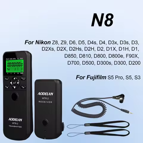 WTR-2 Camera Timer Remote Timelapse Intervalometer Shutter Release For Nikon 10-PIN Z8 Z9 D6 D5 D4 D