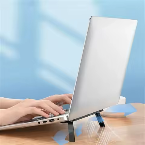 Universal Notebook Holder Foldable Laptop Stand Portable Adjustable Ergonomic Riser With Cooling For